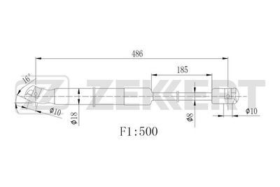 Газовая пружина, крышка багажник ZEKKERT GF-2523 для KIA VENGA