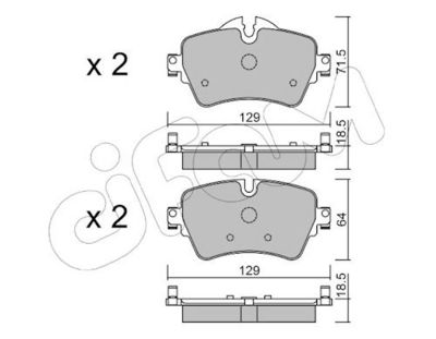 комплект спирачно феродо, дискови спирачки CIFAM 822-1013-0