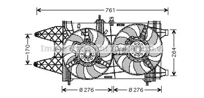 Вентилятор, охлаждение двигателя AVA QUALITY COOLING FT7521 для FIAT PUNTO
