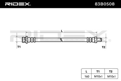спирачен маркуч RIDEX 83B0508