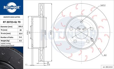 Tarcza hamulcowa ROTINGER RT 20723-GL T9