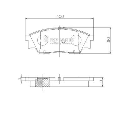 Комплект тормозных колодок, дисковый тормоз NIPPARTS J3607004 для SUBARU REX
