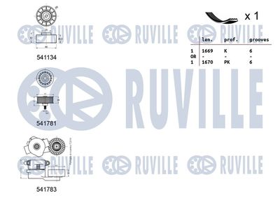 SET CUREA TRANSMISIE CU CANELURI RUVILLE 570058 1