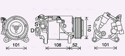 AVA QUALITY COOLING Compressor, airconditioning (BWAK567)