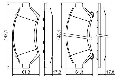 Комплект тормозных колодок, дисковый тормоз BOSCH 0 986 424 466 для CADILLAC DEVILLE