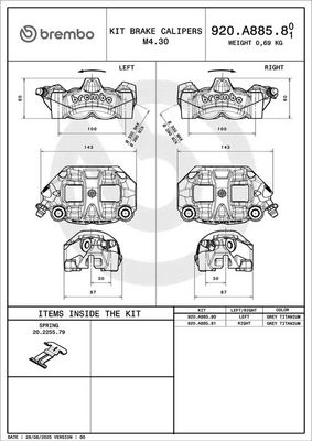 Etrier frana BREMBO 920A88580