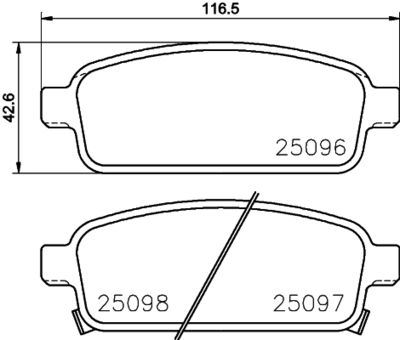 Комплект тормозных колодок, дисковый тормоз 8DB 355 015-221