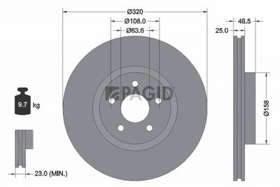 спирачен диск PAGID 54491NC