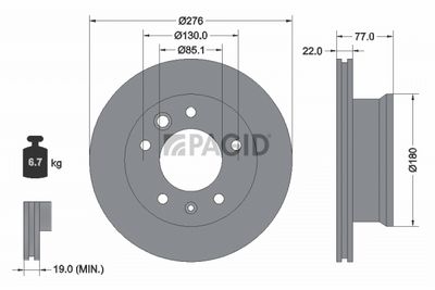 Tarcza hamulcowa PAGID 54315NC