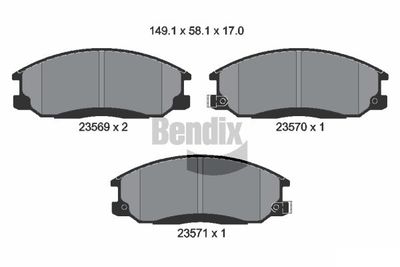 BENDIX Braking BPD1367 Тормозные колодки и сигнализаторы  для HYUNDAI HIGHWAY (Хендай Хигхwа)