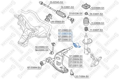 Подвеска, рычаг независимой подвески колеса STELLOX 87-53003-SX для KIA CLARUS