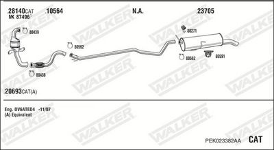SISTEM DE ESAPAMENT WALKER PEK023382AA