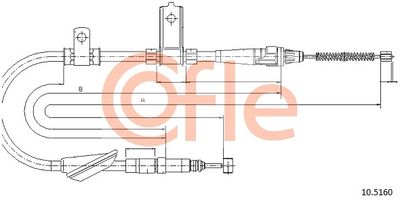 Тросик, cтояночный тормоз COFLE 10.5160 для LAND ROVER FREELANDER
