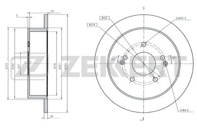 ZEKKERT BS-6177 Тормозной диск 