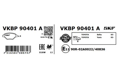 Brake Pad Set, disc brake VKBP 90401 A