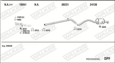 Układ wydechowy WALKER REK005853A