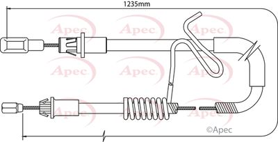 Cable Pull, parking brake APEC CAB1192