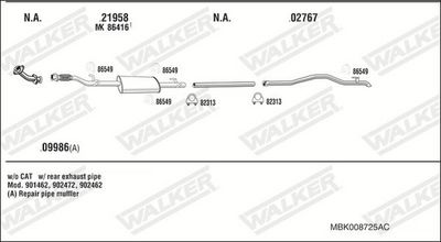 ABGASANLAGE WALKER MBK008725AC