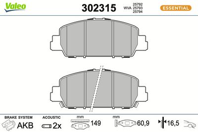 SET PLACUTE FRANA FRANA DISC VALEO 302315