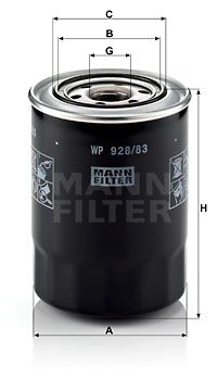 Масляный фильтр MANN-FILTER WP 928/83 для HYUNDAI GALLOPER
