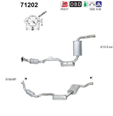 Катализатор AS 71202 для MERCEDES-BENZ M-CLASS