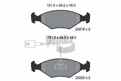 Комплект тормозных колодок, дисковый тормоз BENDIX Braking BPD1943 для FIAT ALBEA