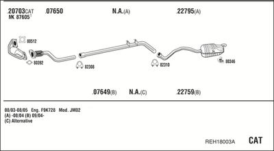 Układ wydechowy WALKER REH18003A