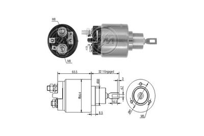 Тяговое реле, стартер ERA ZM573C для VW JETTA