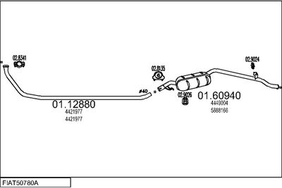 SISTEM DE ESAPAMENT MTS FIAT50780A002552