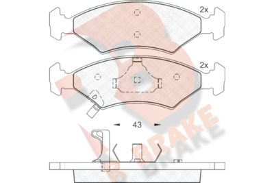Комплект тормозных колодок, дисковый тормоз R BRAKE RB1185 для KIA SEPHIA