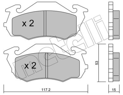Комплект тормозных колодок, дисковый тормоз METELLI 22-0412-0 для SUBARU LIBERO
