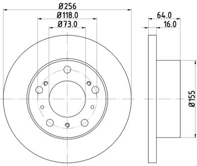 Тормозной диск HELLA 8DD 355 101-121 для PEUGEOT J5