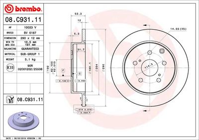 Bromsskiva BREMBO 08.C931.11