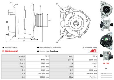 GENERATOR / ALTERNATOR AS-PL A0161 4