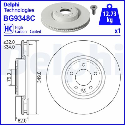 Tarcza hamulcowa DELPHI BG9348C