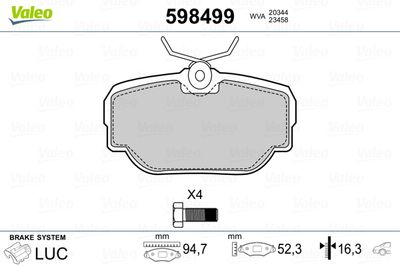 VALEO 598499 Тормозные колодки и сигнализаторы  для LAND ROVER (Ленд ровер)