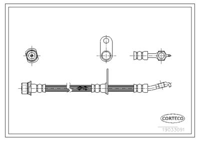 Тормозной шланг CORTECO 19033091 для TOYOTA MR2