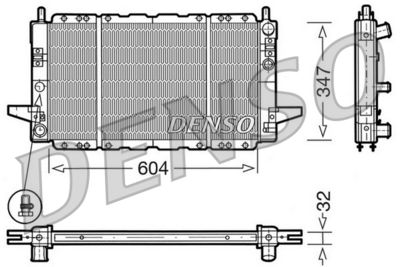 Радиатор, охлаждение двигателя DENSO DRM10086 для FORD SIERRA