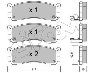 Комплект тормозных колодок, дисковый тормоз CIFAM 822-478-0 для MAZDA MPV