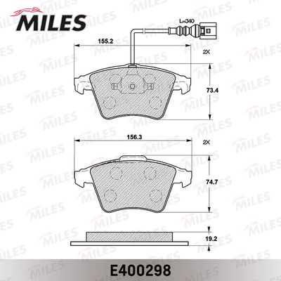 Комплект тормозных колодок, дисковый тормоз MILES E400298 для VW TOUAREG