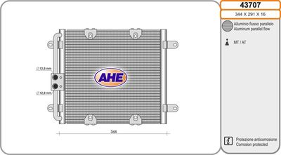 Конденсатор, кондиционер AHE 43707 для AUDI R8