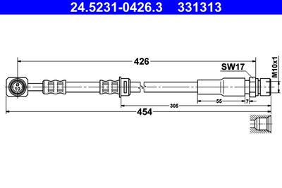 Тормозной шланг ATE 24.5231-0426.3 для SAAB 9-5