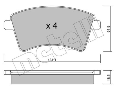 Brake Pad Set, disc brake 22-0812-0