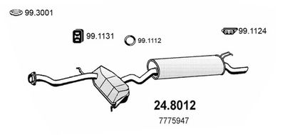 ASSO 24.8012 Глушитель выхлопных газов  для LANCIA DEDRA SW (835_) 1.8 i.e. (835FA)