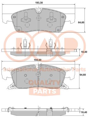 Комплект тормозных колодок, дисковый тормоз IAP QUALITY PARTS 704-10051 для JEEP GRAND CHEROKEE