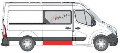 (EN) Sliding door repair kit (middel/lang model, hoogte 400mm) past: NISSAN NV400  OPEL MOVANO B  RENAULT MASTER III 02.10-