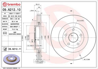 BREMSSCHEIBE BREMBO 09N21211 1