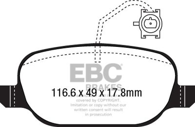 Комплект тормозных колодок, дисковый тормоз EBC Brakes DP42236R для ALFA ROMEO 4C
