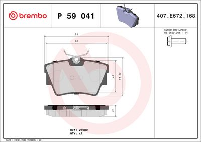 Brake Pad Set, disc brake P 59 041