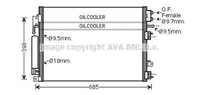 Конденсатор, кондиционер AVA QUALITY COOLING CR5127D для CHRYSLER 300C